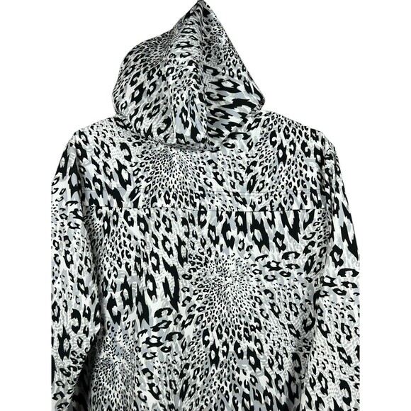 Chico's Zenergy Cheetah Metallic Full Zip‎ Jacket Womens Lightweight Hooded Sz L - Picture 11 of 12